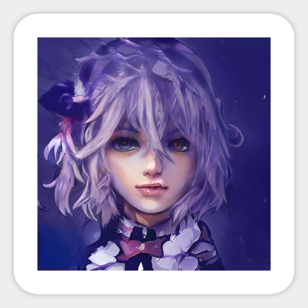 Purple Hair Anime Girl Sticker by animegirlnft